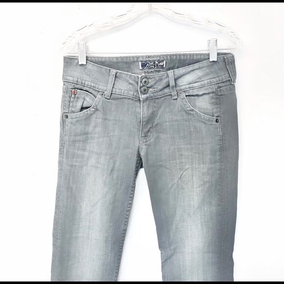 Hudson Jeans Lowrise Bootcut Light Gray Wash Flap Pockets Retro Size 28 - Picture 2 of 13